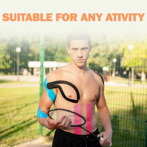OK TAPE Kinesiology Tape (2 Pack) Latex Free Cotton Uncut 2in x 16.4ft - color: Pink, size: 2 Rolls