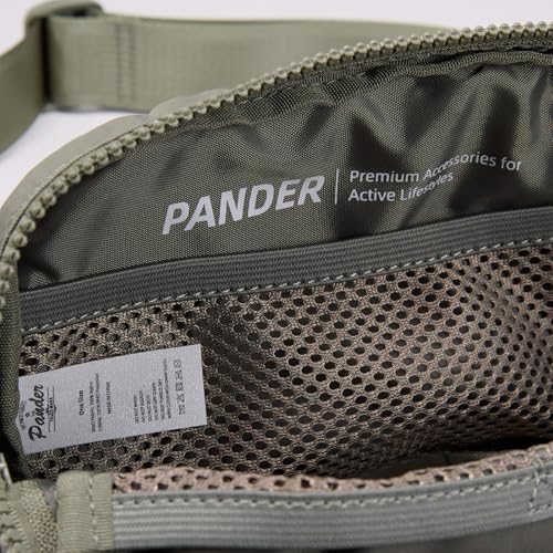 Pander Nylon Fanny Pack for Women, Two-Way Zipper Crossbody Bag - color: Grey Sage