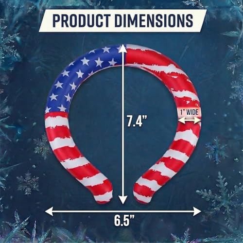 CoolTimeUSA Neck Cooling Tube - Neck Ice Ring Cooler Wrap, Stars & Stripes - color: Stars and Stripes