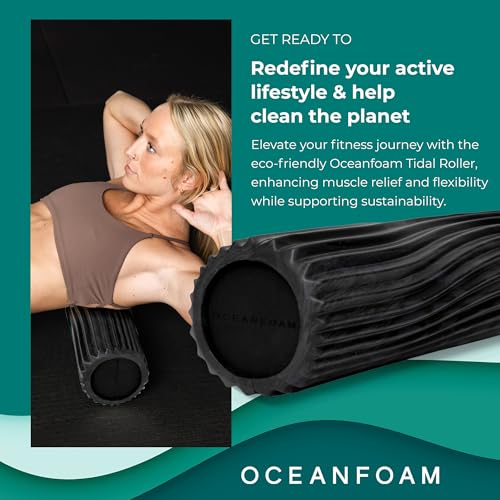 Oceanfoam Tidal Roller, Foam Roller for Exercise (Black & Charcoal Marbled) - color: Black & Charcoal Marbled