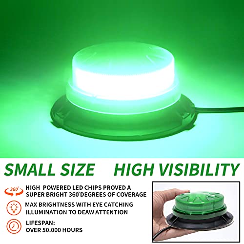 Green Led Emergency Strobe Beacon Lights for Car Vehicles 12V 24V 24-LEDs - color: #4 Green