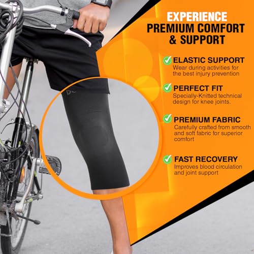 Doc Miller Knee Compression Sleeve Brace for Men & Women - color: Black