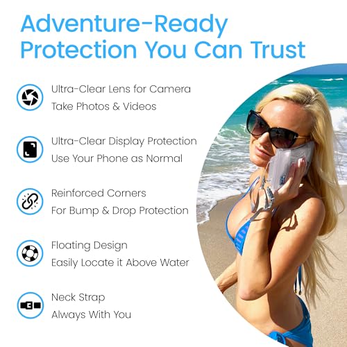 AquaVault Floating Waterproof Phone Pouch Case Universal for iPhone Android - color: White