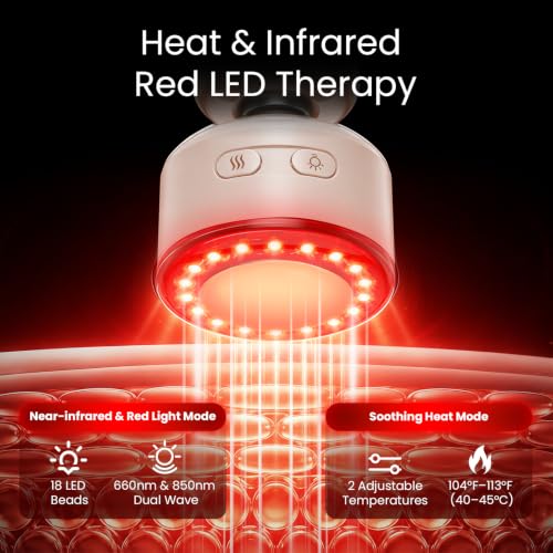 BOB AND BRAD Q2 Ultra Mini Massage Gun with Red LED Therapy Infrared Heat - color: Creamy Beige