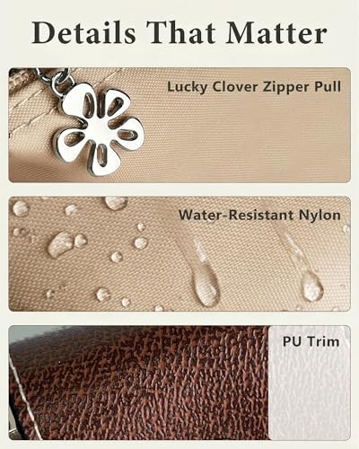 Wuflyover Coin Purse for Women, Mini Nylon Change Purse with Keychain, Small Zip Pouch for Coins, Cash, Cards (brown) - color: brown