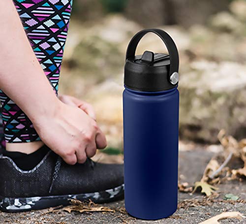 Straw Lid for Hydro Flask 12 16 18 20 32 40 64 oz Wide Mouth Water Bottles - color: black