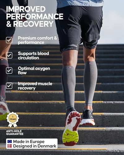 DANISH ENDURANCE Calf Compression Sleeve, 21-26 mmHG, 1 & 3-Pack - color: Multicolor (1xblack, 1xblack/Grey, 1xblue/Yellow), size: Small