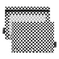 Race Checkered Flag Pencil Pouches for 3 Ring Binder 2 Pack - color: Race Checkered Flag