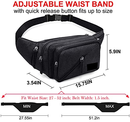 Concealed Carry Pistol Waist bag Tactical Conceal Carry Pistol Bag Fanny Packs Handgun Holster Pouch with Bottle&Gun Holder Fits 1911 Glock etc - color: Black