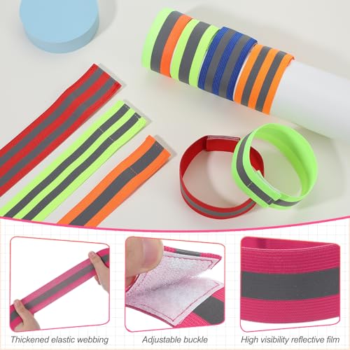 PATIKIL Reflective Bands for Wrist Arm Ankle Leg High Visibility Band - color: Pink