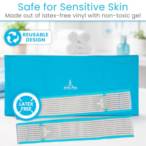 Arctic Flex Reusable Gel Ice Pack for Injuries with Straps (24" x 11") - size: 2X-Large (Pack of 1)