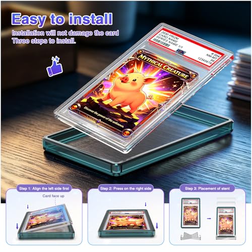 For PSA Graded Card Slab Protector Case Blue - color: Blue