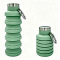 YCT Collapsible Water Bottle 17oz（500ml），Travel Portable Sport Water Bottle，Reusable Silicone Foldable Water Bottles for Gym Camping Hiking (Green) - color: Green