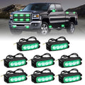 XRIDONSEN 8PCS Sync Truck Grill Lights 32 LED Green Strobe Lights - color: Green
