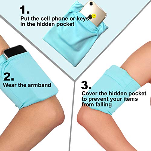 Jogging Walking Cellphone Armband Wristband Sleeve Bag Holder Pouch Case Strap for iPhone 6 6S 7 8 Plus X XR XS 11 12 13 14 15 for Women Men Arm for Running Walking Jogging Trekking - Black/Medium