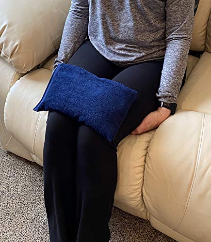 Microwavable Heating Pad, Rice Filled, Plush Cotton Cover, Natural, No Scents Added, Handcrafted in the USA, Back, Neck Pain, Arthritis, Cramps (Navy Blue) - color: Navy Blue Standard Single