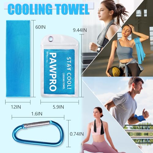 4 Pack Cooling Towels, Soft Breathable Cooling Towels for Neck and Face - color: Light Blue/Royal Blue/Black/Grey