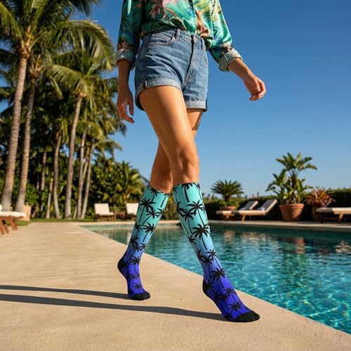Compression Socks Knee High Support Stockings Women Men - color: Palm