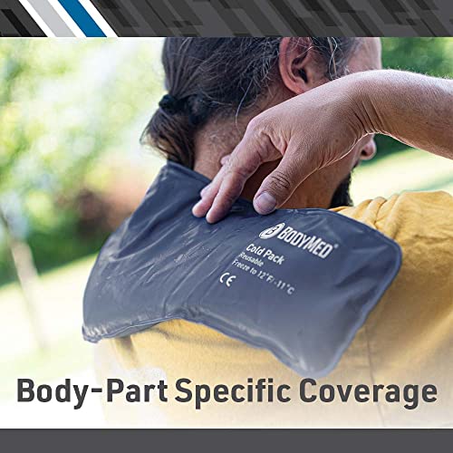 BodyMed Heavy Duty Reusable Urethane Ice Pack for Neck - Professional Grade Cold Therapy for Injuries, Aches, Swelling, Bruises, Sprains - 23 in. Long (Neck Contour) - size: 23 Inch Long (Neck Contour)
