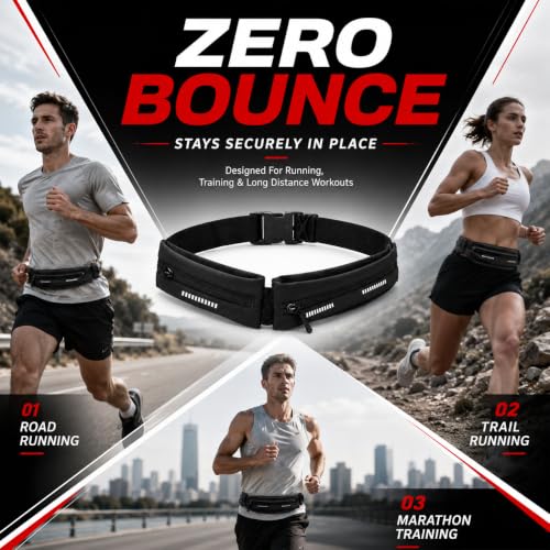 Running Belt for Men Women, Waist Pack Phone Holder for Running, Travel
