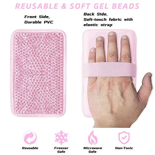 Gel Ice Pack for Injuries Ice Bag with Strap-1 Pack Reusable Hot Cold Pack - color: Pink-1 Pack