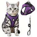 Heywean Cat Harness and Leash Escape Proof, Soft Breathable Mesh Kitty Walking Vest, Adjustable Step-in Kitten Harness Set with Reflective Strip for Small Cats - color: Purple, size: Small