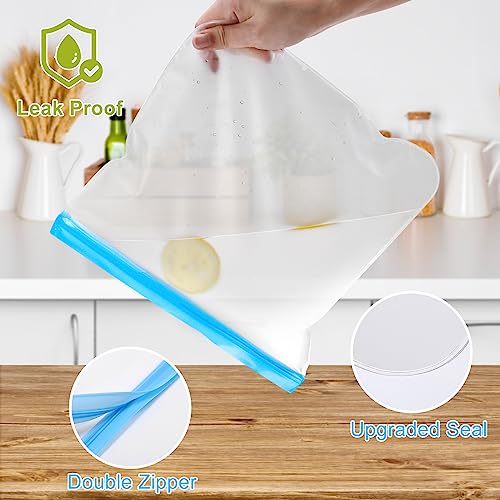 Lerine 6 Pack Reusable Gallon Freezer Bags Dishwasher Safe, BPA Free - color: Multicolor, size: Gallon Bags