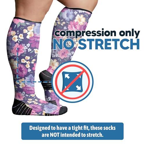 Viasox 3 Pack Compression Socks Women & Men, Circulation Support, 12-15mmHg Neuropathy, Flower Power, M - color: Flower Power, size: Medium