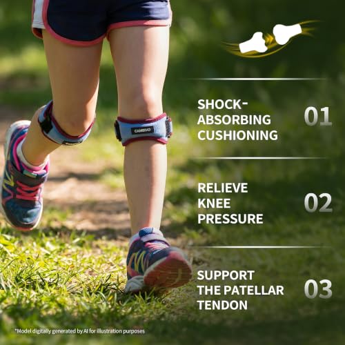 CAMBIVO 2 Pack Patella Tendon Knee Straps, Knee Brace for Women & Men with Extra Straps, Patella Bands for Pain Relief, Osgood Schlatter, Jumper’s Knee, Tendonitis, Running, Basketball, Volleyball - color: Cyber Blue