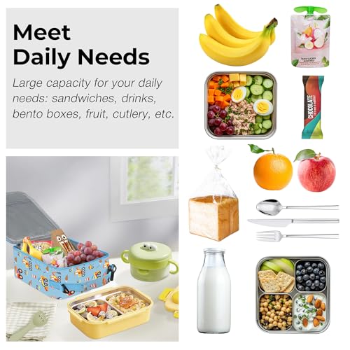 Clastyle Car Insulated Kid Lunch Bag for Boy Lunch Box, Red Construction - color: Red Construction