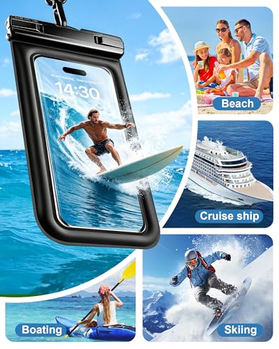 PEDVSTY Floating Waterproof Phone Pouch 2 Pack - Up to 7.0", Black - size: Regular (Up to 7.0")