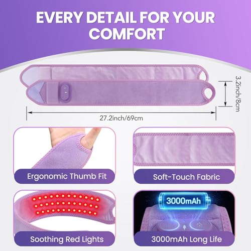 WoloyHeatie Wrist Heating Pad Red Light Massage Carpal Tunnel, Purple - color: Purple
