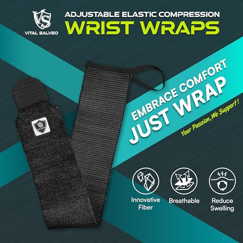 Vital Salveo- Adjustable both hands design Wrist Straps, Wrist Brace Support, Elastic Breathable for Wrist Sprain, Tendonitis, Tennis, Sports Men, Women (Pair) /3"* 12.5" - size: Wrist 3"*12.5"(Pair)