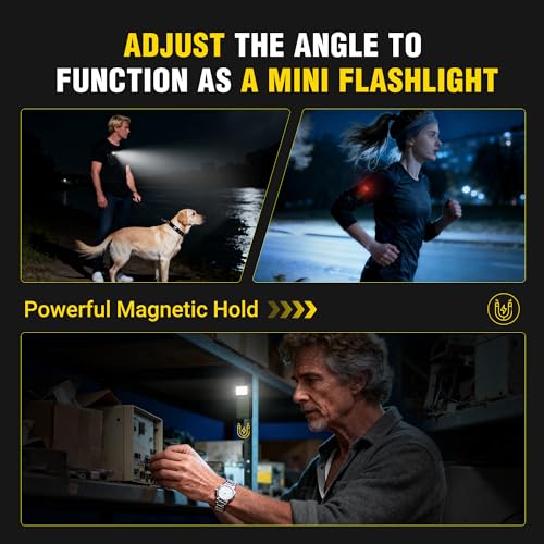 Clip-On Flashlight, Rechargeable Running Light with Rotating Head, 500LM - color: Olive