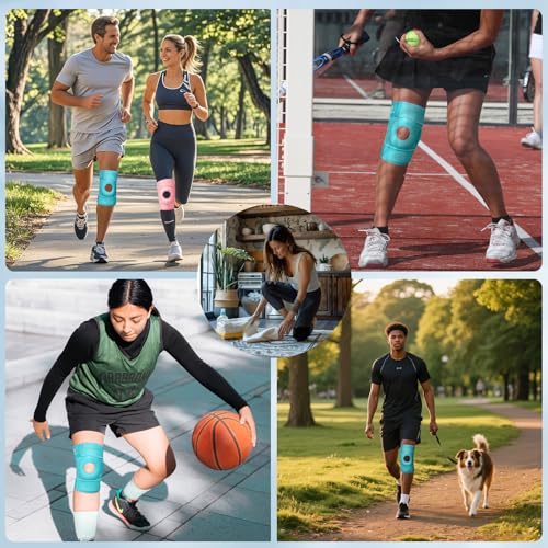 Kuangmi Knee Brace with Side Stabilizers & Patella Gel Pad,Adjustable Compression Knee Support with Arthritis Relief,Injury Recovery,Running,Weightlifting,Climbing(Blue,2-Springs,L/XL - color: Blue(2 Springs), size: L/XL