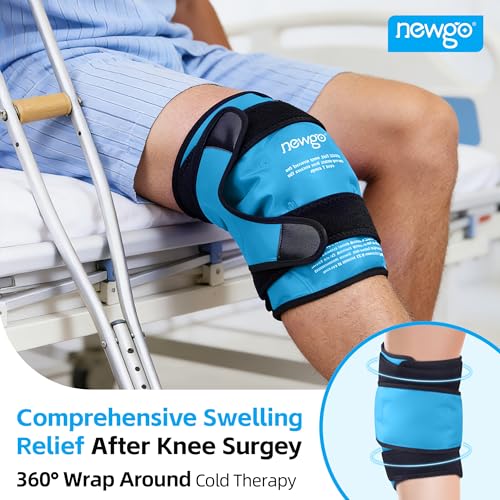 NEWGO Ice Pack for Knee, 360° Full Wrap Cold Compression Sleeve, Light Blue - color: Regular Light Blue 1-pack