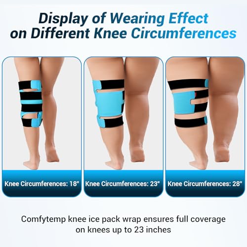 Comfytemp Large Knee Ice Pack Wrap Reusable Gel Full Coverage Knee Cold Pad - color: Blue51, size: Extra Large