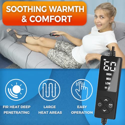 sticro Foot Heating Pad for Ankle Achilles Heel with Massage Ball - color: Black