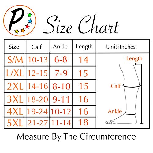 Presadee Shin 8-15 mmHg Mild Compression Leg Fatigue Circulation Calf Sleeve (Black, 4XL) - color: Black, size: 4XL