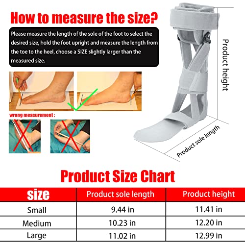 Medical Afo Foot Drop Brace Splint Ankle Foot Orthosis AFO Walking with Shoes or Sleeping for Men Women Stroke Hemiplegia Foot Drop Postural Correction Brace （Medium-Left） - size: Medium-Left