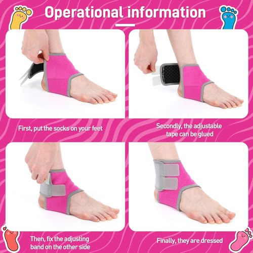 Tarpop 2 Pairs Kids Ankle Brace, Compression Sleeves, M+S, Pink - color: Pink, size: Small,Median