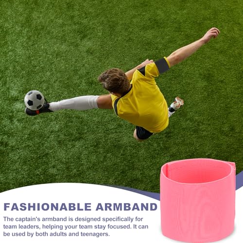 Soccer Captain Armband Elastic Wrist Arm Bands Adjustable Player Team Leader Anti-Slip Badge Sports Accessories - color: Pink