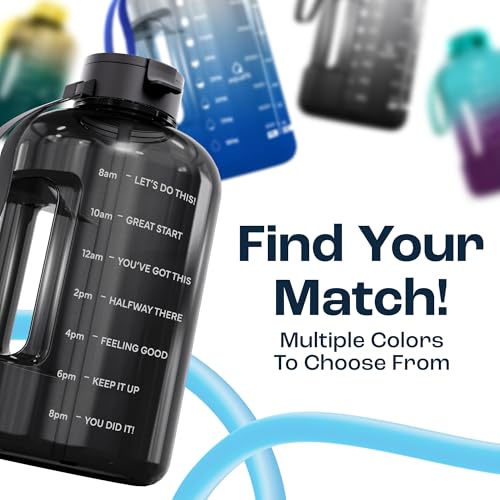 AQUAFIT 1 Gallon Water Bottle with Motivational Quotes - color: Clarity, size: 128 Ounces
