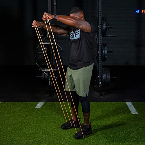 Serious Steel Fitness 32" Resistance Training Bands (Portable Exercise Band System Training Bands- Great for Individuals Under 5'10") - color: #0 Orange (2-15 lbs.)