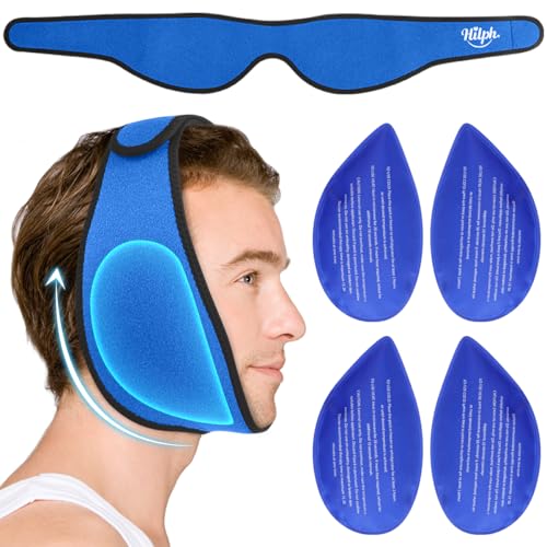 Hilph Wisdom Teeth Ice Pack Head Wrap, Face Ice Pack for Jaw Oral Surgery - color: Blue
