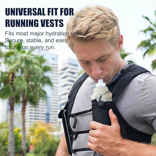 Richboyz 500ml Running Soft Flask: Leakproof TPU Hydration Bottle for Trail Runners & Cyclists & Hikers – Lightweight & BPA-Free Folding Water Bottle (Grey Star