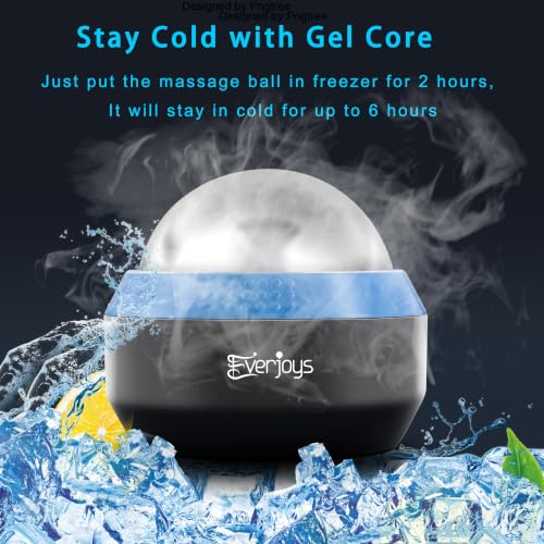 Massage Ice Roller Ball Cold & Heat Therapy Tissue Relief Muscle Recovery - color: Black and Blue
