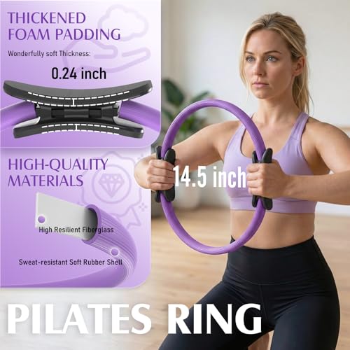 JKSHMYT Pilates Ring, 14.5 inch Magic Circle Pilates Equipment - color: Purple