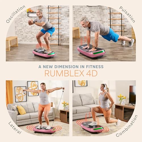 Lifepro Rumblex 4D Vibration Plate Exercise Machine with 7 Training Modes - color: Light Pink, size: Standard