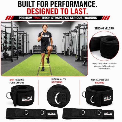 Speed & Agility Training Bands – Leg Resistance Bands Set with Thigh & Ankle Straps, 10 Resistance Bands, Carry Bag for Soccer, Football, Basketball, Boxing & All Sports Training